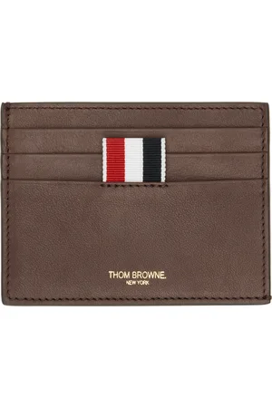 Thom Browne Brown Soft Calf Leather Double Card Holder