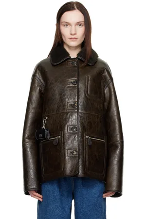 Saks Potts Brown Ada Reversible Leather Jacket