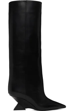 The Attico Black Cheope Tube Tall Boots