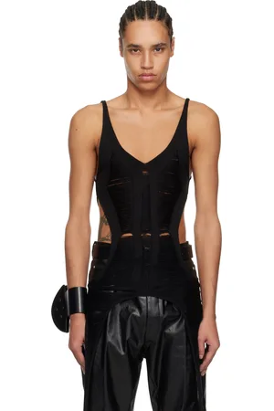 Rick Owens Black Hollywood Bodysuit Tank Top