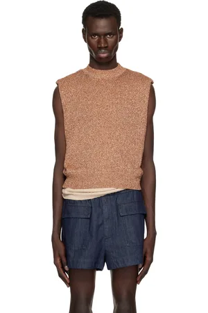 DRIES VAN NOTEN Brown Metallic Knit Vest