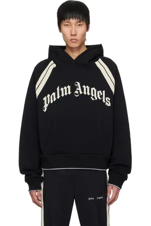 Palm Angels Black Curved Logo Track Hoodie