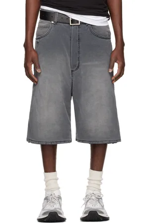 LU’U DAN Gray Stack Denim Shorts