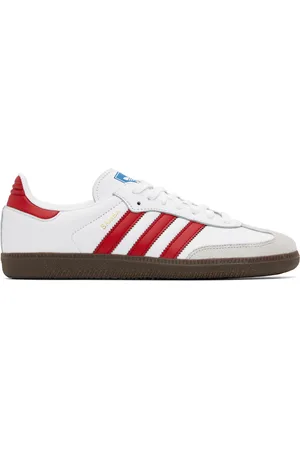 adidas White & Red Samba OG Sneakers