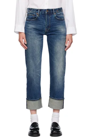 R13 Blue Cuffed Romeo Jeans