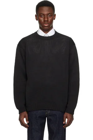 Kaptain Sunshine Black Cotton Washi Hand Frame Sweater