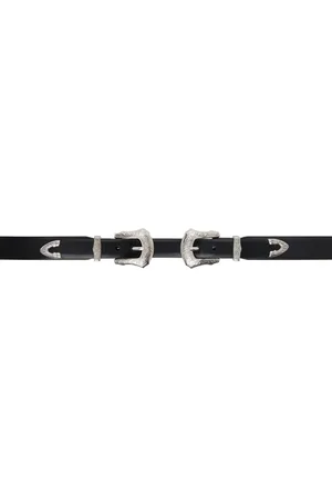 TOGA PULLA Black Double Buckle Belt