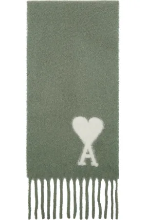 Ami Green Oversized Ami de Coeur Scarf