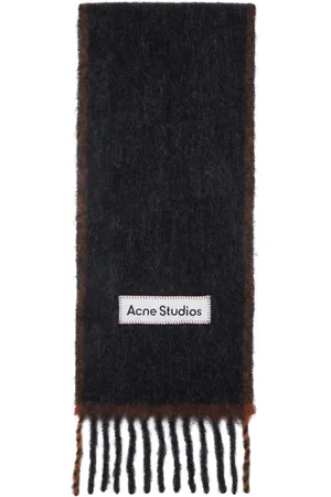 Acne Studios Black Narrow Wool & Mohair Scarf