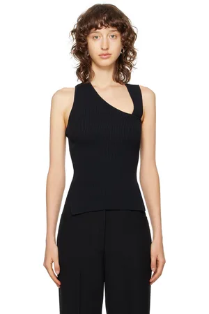 Rohe Black Slanted Neckline Tank Top