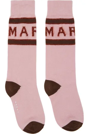 Marni Pink Mohair Logo Socks