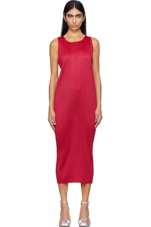 PLEATS PLEASE ISSEY MIYAKE Pink New Colorful Basics 4 Maxi Dress
