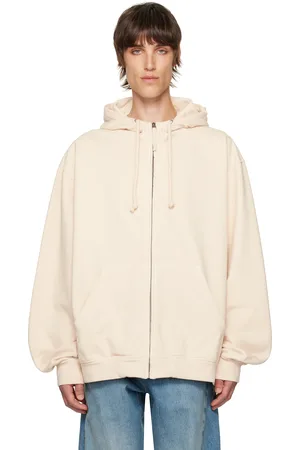 Maison Margiela Beige Embroidered Logo Hoodie