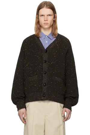 SACAI Brown Nep Yarn Knit Cardigan