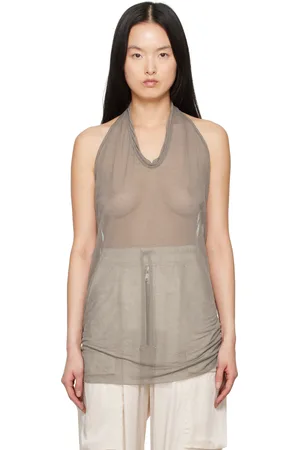Rick Owens Gray Hollywood Halter Tank Top