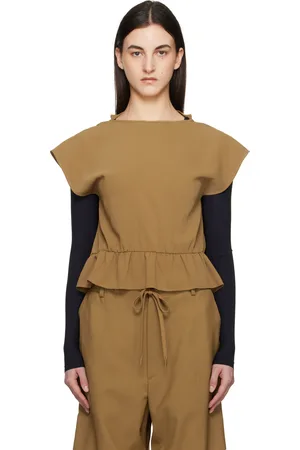 Maison Margiela Green Fluid Ruffle Blouse