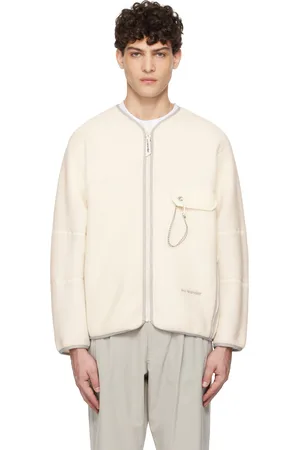 and wander Off-White Wool Fleece Cardigan