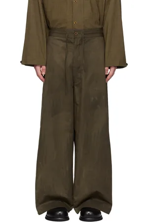 Aviva Jifei Xue Khaki Relaxed Drawstring Trousers