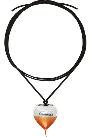 OTTOLINGER Black & Orange Knotted Heart Necklace
