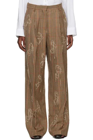 DRIES VAN NOTEN Tan Porter Emb Trousers