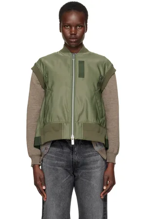 SACAI Khaki Nylon Twill Vest
