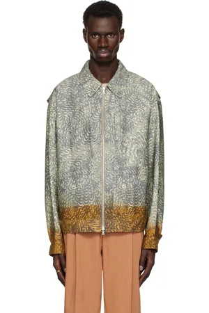 DRIES VAN NOTEN Gray & Tan Printed Cotton Jacket