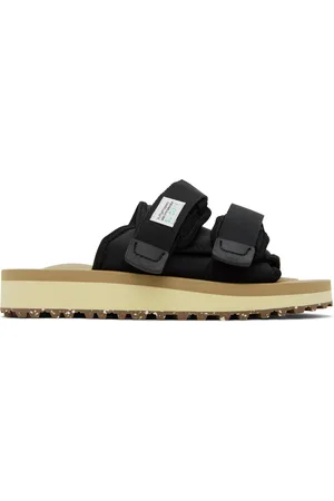 SUICOKE Black & Beige Moto-Cab-Eco Sandals