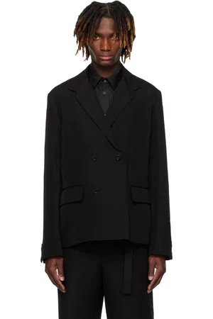 SACAI Black Double-Faced Silk Cotton Blazer
