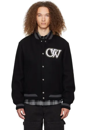 OFF-WHITE Black Varsity Bomber Jacket