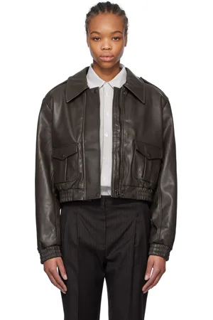THE GARMENT Brown Brooklyn Leather Bomber Jacket