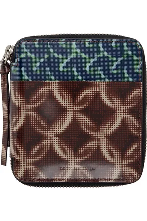 DRIES VAN NOTEN Brown & Blue Printed Wallet