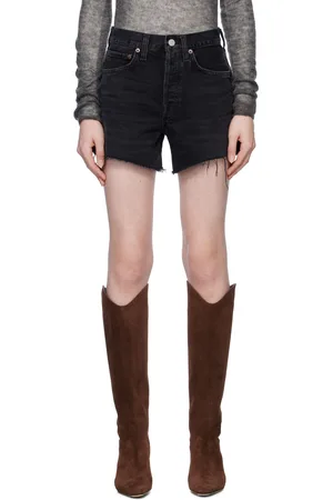 AGOLDE Black Parker Long Denim Shorts