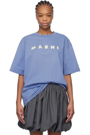 Marni Blue Scribbled Logo T-shirt