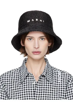 Marni Black Rafia Bucket Hat