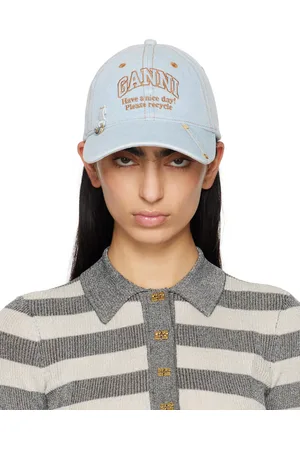 Ganni Blue Denim Cap