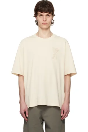 Ami Beige Cotton Ami de Coeur Patch T-shirt