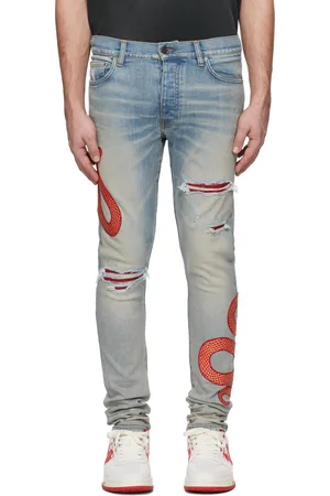 AMIRI Blue XO Snake Jeans