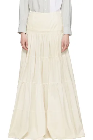 Maison Margiela Off-White Light Cotton Poplin Maxi Skirt