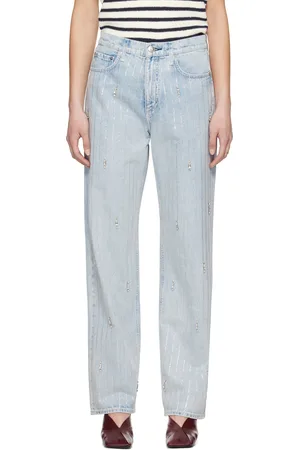 RAG&BONE Blue Shea Embellished Relaxed Straight Jeans