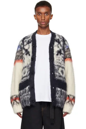 SACAI Off-White Pattern Knit Cardigan