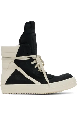Rick Owens Black & Off-White Hollywood Geobasket Sneakers