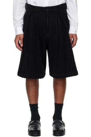 Comme des Garçons Black Wool Stripe Shorts