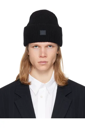 Acne Studios Black Small Face Logo Beanie