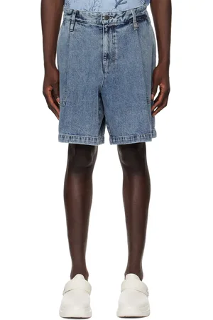 WOOYOUNGMI Blue Faded Denim Shorts