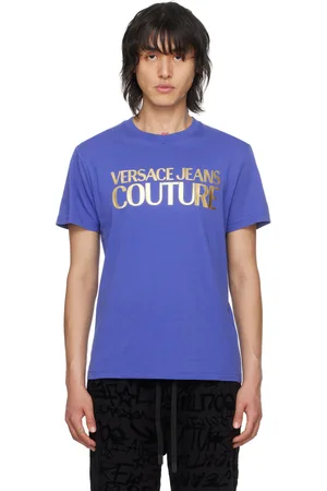 VERSACE Blue Glittered T-Shirt