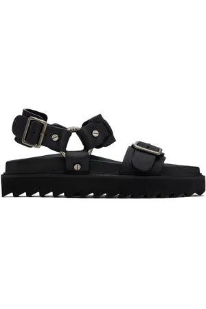 Acne Studios Black Leather Buckle Sandals
