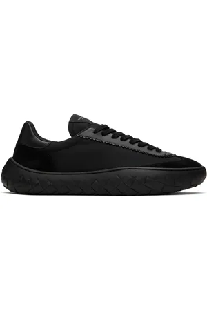 Bottega Veneta Black Nylon & Suede Sneakers