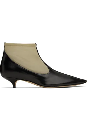 The Row Black & Beige Mesh Boots