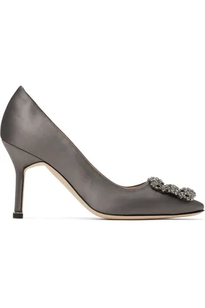 Manolo Blahnik Gray Hangisi 90 Heels