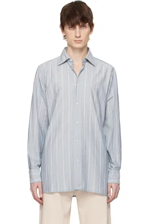 Maison Margiela Blue Long-Sleeved Shirt